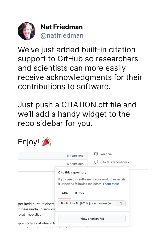GitHub citation support announcement